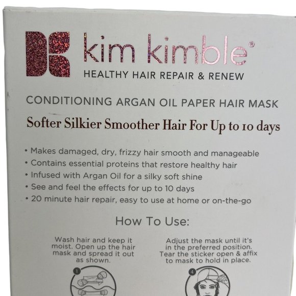 Kim Kimble Conditioning Argan Oil Paper Hair Mask 4 Pack Set Repair & Renew New - Picture 5 of 12